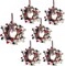 6 Pcs Mini 4th of July Wreaths, Red White Blue Patriotic Candle Ring Wreaths for Cabinets, Pillar Candles, Farmhouse Front Door & Memorial Day Decorations